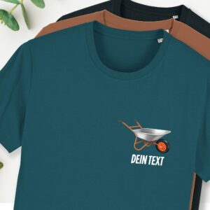 T-Shirt Mit Kleiner Schubkarre, Bio-T-Shirt Herren, Garten, Handwerken, Bedruckt, Personalisiert, Baumwolle, Jersey