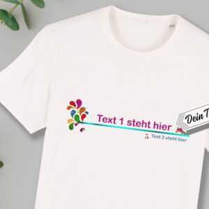 T-Shirt Mit Textlinie, Personalisierter Text, Bio-T-Shirt Herren, Bedruckt, Personalisiert, Baumwolle, Jersey