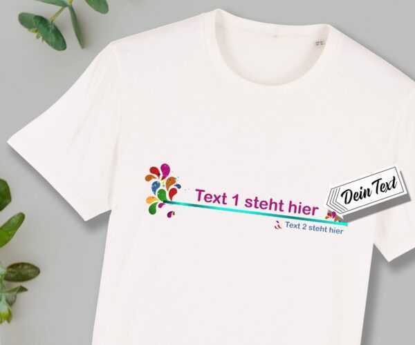 T-Shirt Mit Textlinie, Personalisierter Text, Bio-T-Shirt Herren, Bedruckt, Personalisiert, Baumwolle, Jersey