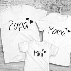 T-Shirt Mom Mama Papa Dad Mini Statement Shirt
