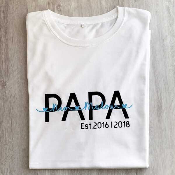 T-Shirt Papa Est. - Personalisiert L Mit Jahreszahl Und Kindernamen Vatertag Geschenk | Familie Kreativlädchen Jani