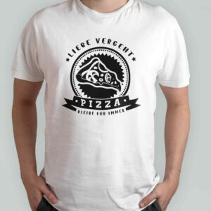 T-Shirt - Pizza Liebe Vergeht, Bleibt Für Immer, Spruch Shirt Pizzaliebhaber, Stück Grafik, Verliebt, Slim Fit