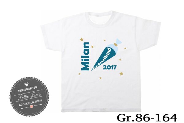 T-Shirt Schulkind 2017 Schultüte Wunschname