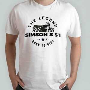 T-Shirt - Simson S51, Born To Ride, The Legend, & Ddr Moped Fans, Geschenk Für Biker Und Motorradfahrer