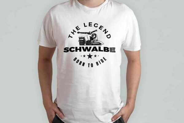 T-Shirt - Simson Schwalbe, Born To Ride, The Legend, Kr 51 & Ddr Moped Fans, Geschenk Für Biker Und Motorradfahrer