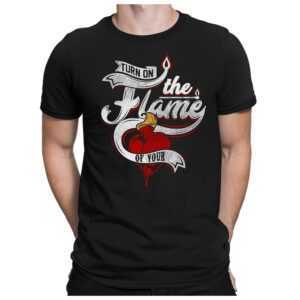 The Flame - Herren Fun T-Shirt Bedruckt Small Bis 4xl Papayana
