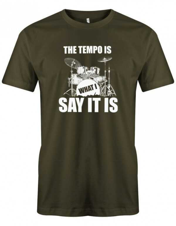 The Tempo Is What I Say It - Drummer Vintage Schlagzeuger Herren T-Shirt