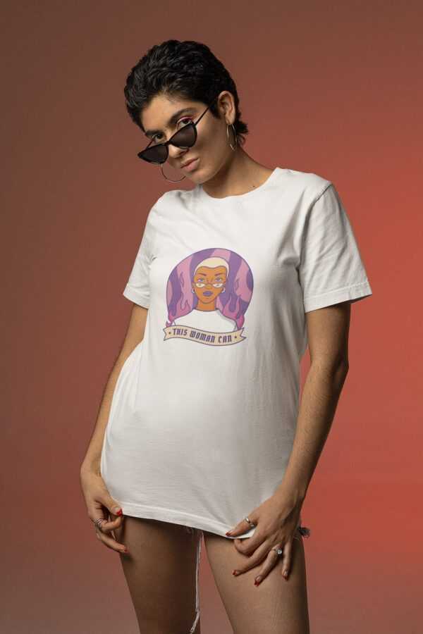 This Woman Can Feminism Feminist Statement T-Shirt Shirt Shirts T-Shirts Top Logo Graphic Body Women Empowerment Female Gift Idea