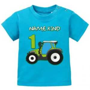 Traktor Erster Geburtstag 1 Mit Wunschname Baby T-Shirt