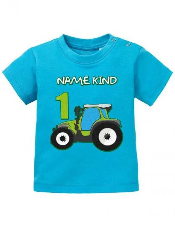 Traktor Erster Geburtstag 1 Mit Wunschname Baby T-Shirt