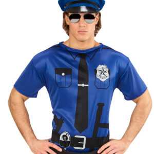 US Polizist T-Shirt als Cop Kostümzubehör M/L