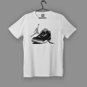 Unisex Air Jordan Retro1 T-Shirt, Jumpman Schwarz-Weiß T-Shirt