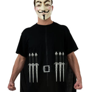 V For Vendetta T-Shirt mit Cape & Maske Guy Fawkes Kostüm online