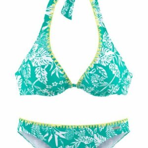 Venice Beach Bügel-Bikini mit kontrastfarbener Häkelkante