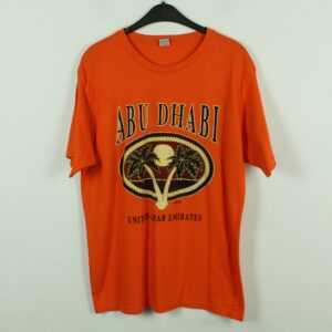 Vintage Abu Dhabi 90S Souvenir T-Shirt Mit Print, Größe Xl, Illustration, Orange | Kk/21/06/684