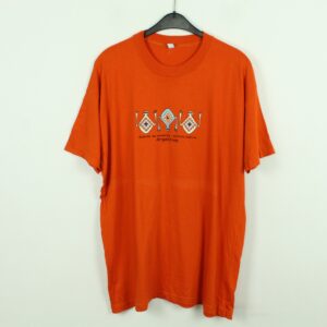 Vintage Argentinien 90S Souvenir T-Shirt Mit Print, Größe L, Illustration, Orange | Kk/21/11/136