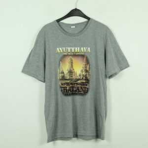 Vintage Ayutthaya Thailand 90S Souvenir T-Shirt Mit Print, Größe Xl, Illustration, Grau | Kk/21/07/046