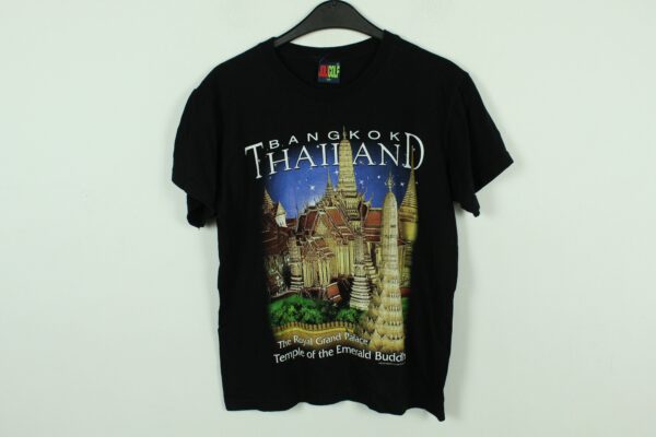 Vintage Bangkok Thailand 90S Souvenir T-Shirt Mit Print, Größe M, Illustration, Schwarz | Kk/21/07/056