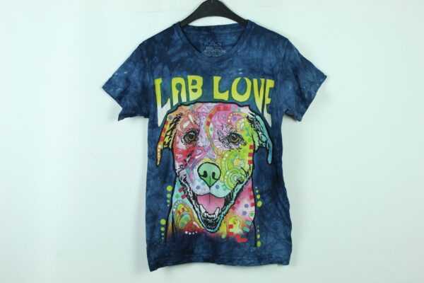 Vintage Dog Tie-Dye T-Shirt, Tie Dye, Size S, 90S Clothing, Batik, Lab Love, T-Shirt | Kk/20/03/303