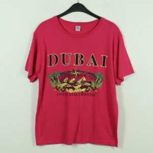 Vintage Dubai 90S Souvenir T-Shirt Mit Print, Größe L, Illustration, Rosa | Kk/21/06/674