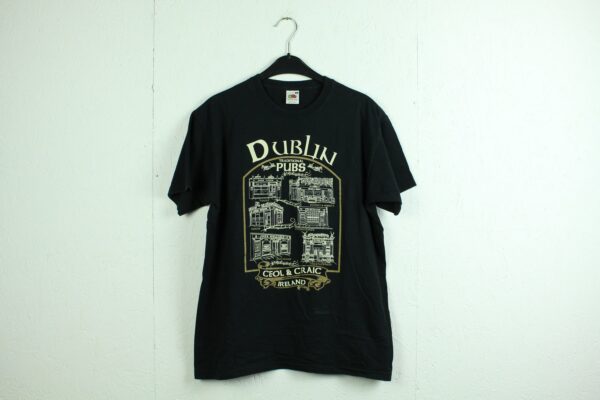 Vintage Dublin 90S T-Shirt Mit Print, Größe M, 90Er, Irland, Illustration | Kk/21/04/259