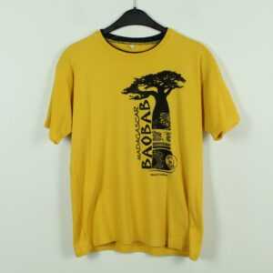 Vintage Madagaskar 90S Souvenir T-Shirt Mit Print, Größe S, Illustration, Gelb | Kk/21/06/681