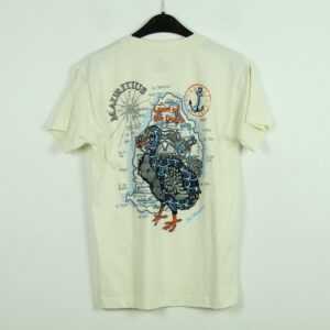 Vintage Mauritius 90S Souvenir T-Shirt Mit Backprint, Größe S, Illustration, Weiß | Kk/21/10/408