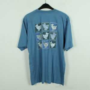 Vintage Mauritius 90S Souvenir T-Shirt Mit Print, Größe M, Illustration, Dodo, Blau | Kk/21/09/035