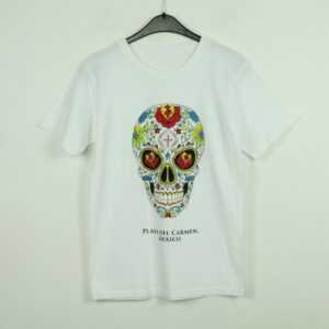 Vintage Mexiko 90S Souvenir T-Shirt Mit Print, Größe S, Illustration, Weiß | Kk/21/08/130