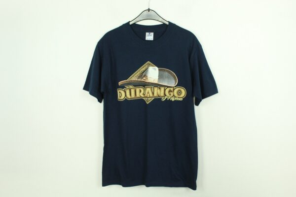 Vintage Mexiko - Durango 90S Souvenir T-Shirt Mit Print, Größe M, Illustration, Dunkelblau | Kk/21/08/122