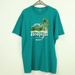 Vintage Nicaragua 90S Souvenir T-Shirt Mit Print, Größe Xl, Illustration, Grün | Kk/21/11/162