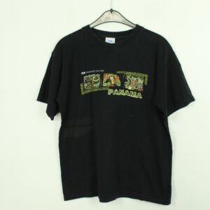 Vintage Panama 90S Souvenir T-Shirt Mit Print, Größe M, Illustration, Schwarz | Kk/21/11/144