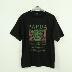 Vintage Papua 90S Souvenir T-Shirt Mit Print, Größe L, Illustration, Schwarz | Kk/21/11/156
