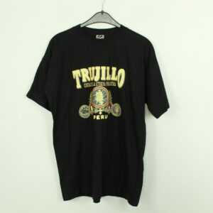 Vintage Peru Trujillo 90S Souvenir T-Shirt Mit Print, Größe L, Illustration, Schwarz | Kk/21/10/422