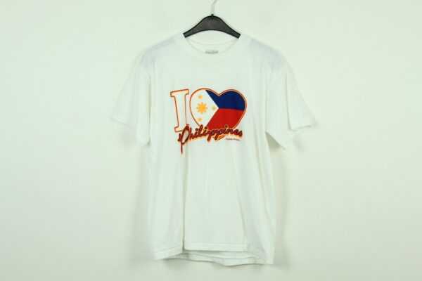 Vintage Philippinen 90S Souvenir T-Shirt Mit Print, Größe M, Illustration, Weiß | Kk/21/07/041