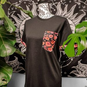 Vintage Poppies Unisex Pocket T-Shirt Festivalkleidung Streetwear