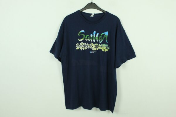 Vintage Samoa 90S Souvenir T-Shirt Mit Print, Größe Xl, Illustration, Blau | Kk/21/07/011