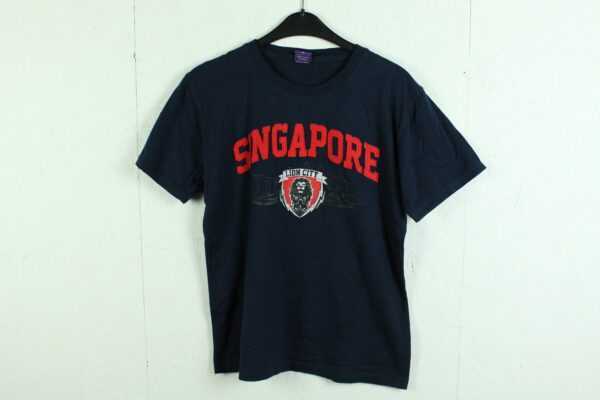 Vintage Singapur 90S T-Shirt Mit Print, Größe M, 90Er, Asien, Illustration | Kk/21/04/215