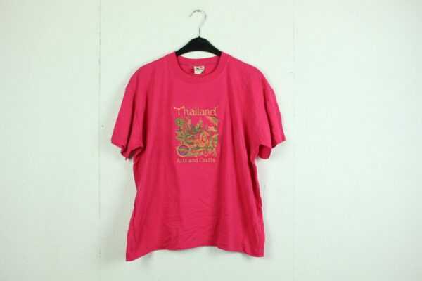 Vintage Thailand 90S T-Shirt, Größe L, 90Er, Asien, Tempel, Illustration, Arts & Crafts | Kk/21/04/041