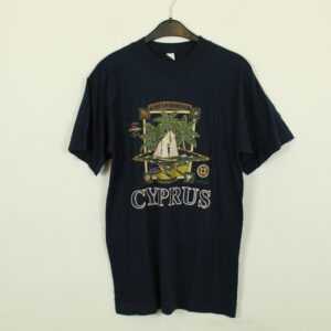 Vintage Zypern 90S Souvenir T-Shirt Mit Print, Größe L, Boot | Kk/21/06/506