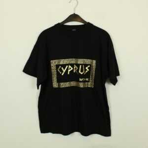 Vintage Zypern 90S Souvenir T-Shirt Mit Print, Größe L, Schwarz | Kk/21/06/504/515