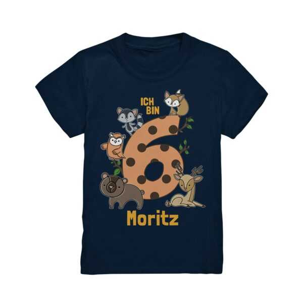 Waldtiere Geburtstagsshirt 3. 4. 5. 6. 7. 8. Geburtstag Jungen Mädchen T-Shirt Mit Namen Personalisiert Tiere Wald Motto Kindergeburtstag