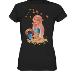 Wassermann Sternzeichen Sternbild Astrologie Tierkreiszeichen T Shirt T-Shirt Tshirt Damen Frauen Premium