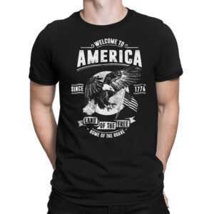 Welcome To America - Herren Fun T-Shirt Bedruckt Small Bis 4xl Papayana