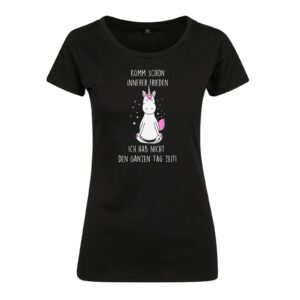 Witziges Damen T-Shirt Mit Einhorn Und Spruch Komm Schon Innerer Frieden