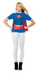 XL Supergirl T-Shirt mit Cape Superhelden Kostüm