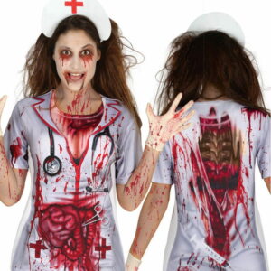 Zombie Krankenschwester T-Shirt Halloween Verkleidung One Size