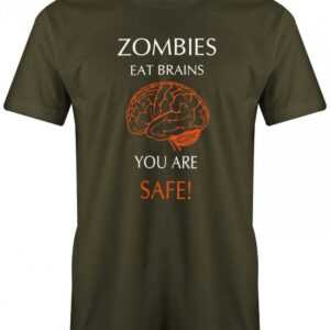 Zombies Eats Brain You Are Safe - Halloween Herren T-Shirt