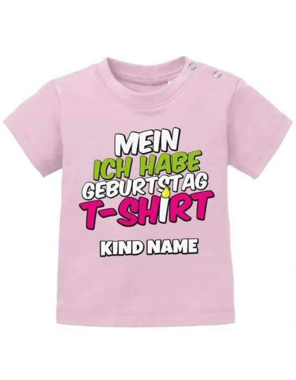 Zum 1 Geburtstag - Mein Erstes Ich Habe Geburstag T-Shirt Pink Kerze Mädchen Baby