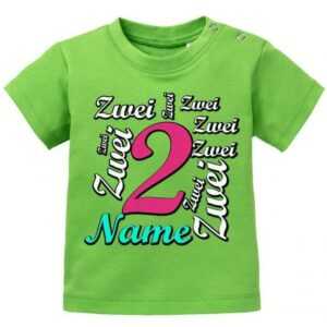 Zwei 2 Mehrfach Mit Wunschname Mädchen - Baby T-Shirt